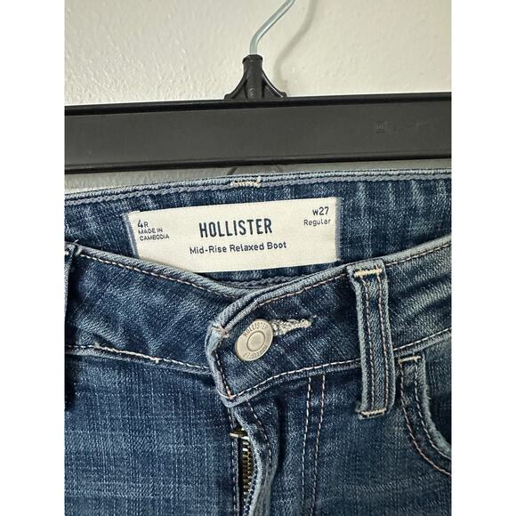 Hollister Mid-Rise Relaxed Boot Cut Jeans 27 - Picture 2 of 3